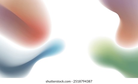 ABSTRAKTER WEISSER HINTERGRUND MIT FORMEN GRADIENT MASCH GLATT FLÜSSIG PASTEL BUNTES DESIGN VEKTORVORLAGE GUT FÜR MODERNE WEBSITE, TAPETE, DECKENDESIGN 