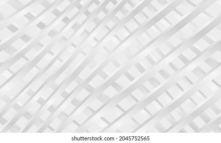 Abstrakter weißer Hintergrund mit silberfarbenem Raster. Silber-Weiß-Textur Vektorgrafik