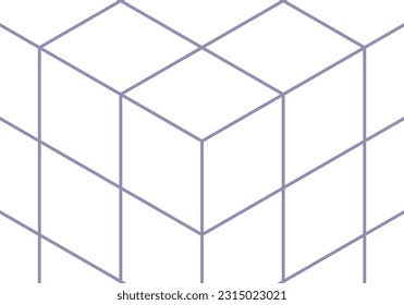 abstract white background. Simple banner with cube and copy space. Vector template design