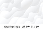 Abstract white background with smooth and clean wave shape. Luxury dynamic soft waves subtle background.