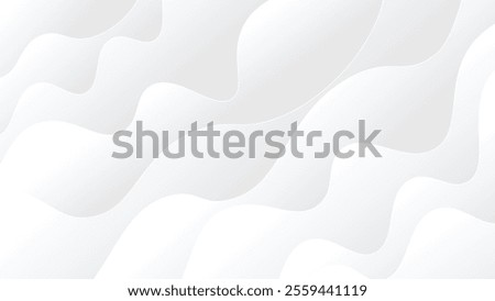 Abstract white background with smooth and clean wave shape. Luxury dynamic soft waves subtle background.