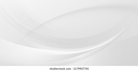 Abstract white background with smooth curve lines. Modern futuristic white and gray gradient curve shape texture. Elegant clean pattern. Suit for poster, template, website, brochure. - Shutterstock ID 2179907745