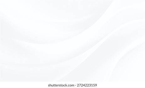 Abstract white background with smooth curved lines and soft gradient texture