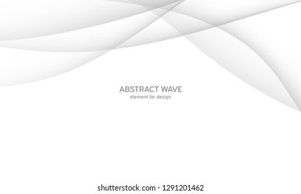 Abstract white background with smooth gray lines, waves. Modern and fashion. Gradient geometric. Vector illustration.