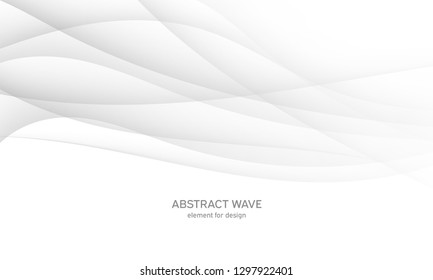 Abstract white background with smooth gray lines, waves. Modern and fashion. Gradient geometric. Vector illustration.