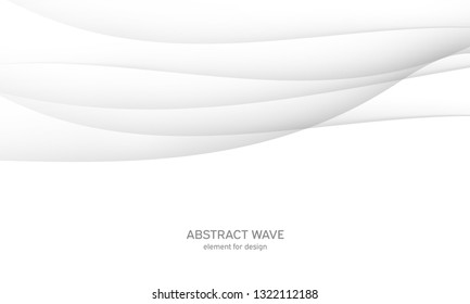 Abstract white background with smooth gray lines, waves. Modern and fashion. Gradient geometric. Vector illustration.