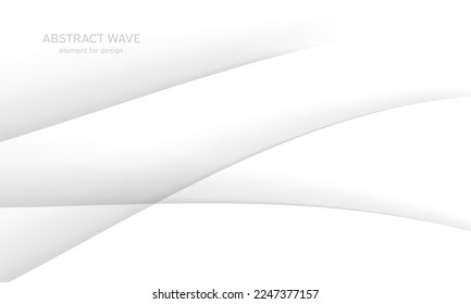 Abstract white background with smooth gray lines, waves. Modern, luxury and fashion. Gradient geometric. Vector illustration.