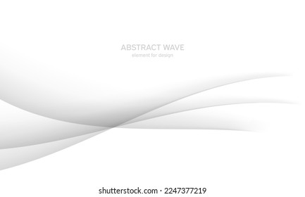 Resumen de fondo blanco con líneas grises suaves, olas. Moderno, lujoso y de moda. Geométrico degradado. Ilustración vectorial.