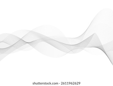 abstract white background with smooth gray gradient wave lines