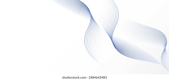 Fondo blanco Abstractas con líneas suaves. Ondas dinámicas. Ilustración vectorial.