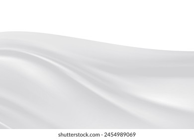 Abstract white background with smooth satin cloth. 3d render illustration