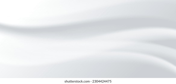 Abstract white background with smooth wavy texture. Vector illustration