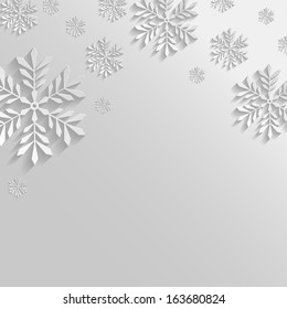 Fondo blanco abstracto con copos de nieve