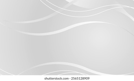 Abstract white background with soft curved wave lines and gradients. Elegant and minimalist geometric design for presentations, banners, wallpapers, web templates, and professional graphics.