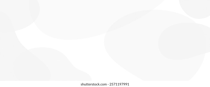 Abstract white background with soft, flowing shapes. The white background features smooth, translucent textures for a minimalist look. Aesthetic background vector. White background.