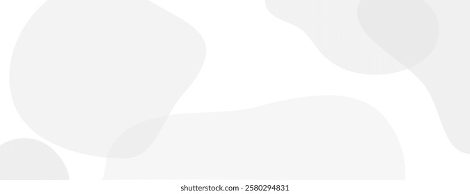 Abstract white background with soft gray shapes. The background features a smooth, minimalist style with white and gray tones. Digital background vector. Gray background.