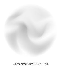Abstract white background with sphere smooth wavy flowing in circle. For vector design element, technology science background concept.