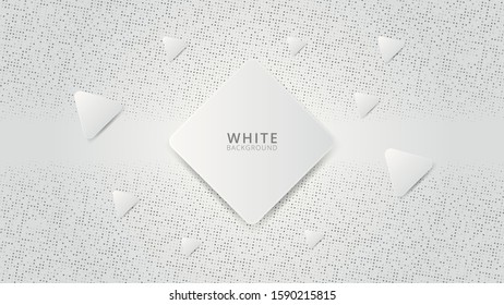 Abstract white background or texture with geometric shapes trendy modern and minimalist for cover design, wallpaper. Creative geometric simple design. EPS 10 vector.