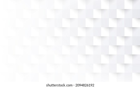 Abstract white background. Texture light gray color. Grey silver pattern. Modern minimal background. Square gradient for business design. Metal flat wallpaper. Space template. Vector illustration