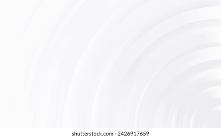 Abstract white background. Texture light gray color. Grey silver pattern. Modern minimal background. Circle gradient patern for business design. Round wallpaper. Space template. Vector illustration