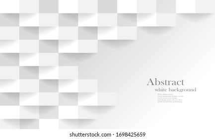 Abstract white background. White abstract texture. Vector background 3d paper art style can be used in cover design, book design, poster, flyer, cd cover, website backgrounds or advertising.