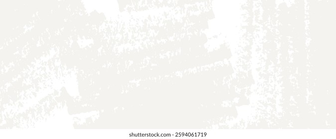 Abstract white background with a textured, grunge style. The white background features rough, white brush strokes for a dynamic look. Brush stroke texture background. Beige background vector.