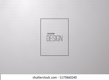 Abstract white background textured with halftone pattern. Vector illustration. Decoration element with stamped dotted ornament. Creative cover design template.
