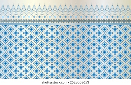 Abstract white background with Thai ethnic pattern design for printing on fabric or paper or wallpaper.