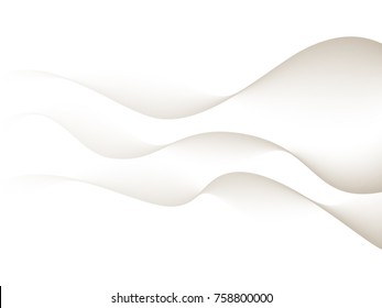 Abstract white background with transparent gray color smooth curves wave lines for banner, background.
