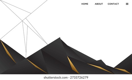 Abstrakter weißer Hintergrund mit dreieckigen geometrischen Formen Farbverlauf dunkel und Gold Farbe Design Vektor. Ideal für Social Media-Beiträge, Website-Banner, Präsentationen, Branding, Schönheit, Mode und digitale Marketing-Designs.