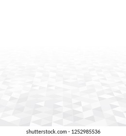 Abstract white background with triangle shapes. Triangle perspective background. Vector.