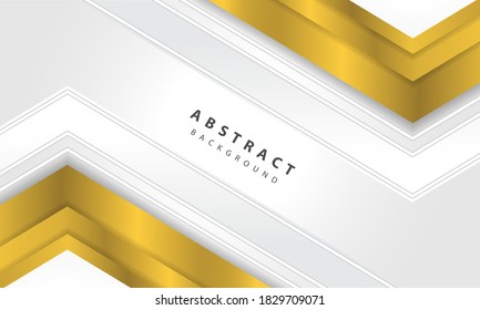 Resumen Vector de fondo blanco con capa de flecha dorada.
