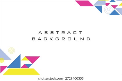 Fundo branco abstrato com destaques geométricos vibrantes