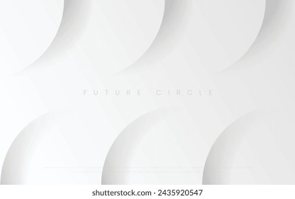 Abstract White Background with Wave Element. Minimalist White Circles Background with Luxury, Premium, and Elegant Style. Futuristic Graphic Elements. Minimalist Gray Background Design for Banner