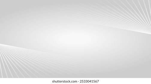 Abstract White Background With Wave Lines. Futuristic Wallpaper. Business Banner. Vector Illustration. Perspective. Technology Backdrop