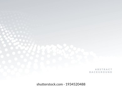 abstract white background with wave particles