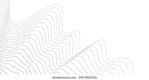 Fondo blanco Abstractas con línea de la raya de la onda. Concepto moderno digital. Ilustración vectorial.