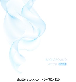 Abstract white background with a wavelike geometries. Shades of blue. The distortion of the figures.
