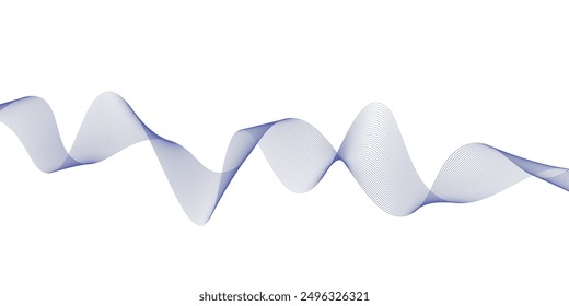 Abstract white background wavy blue line pattern. Vector illustration