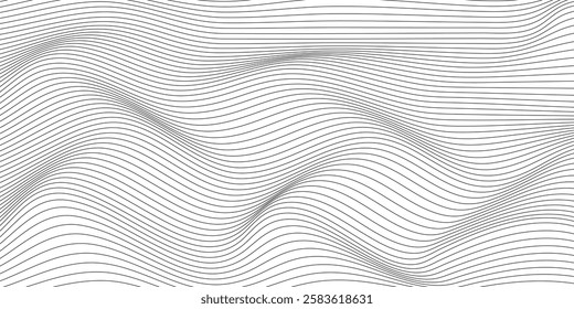 Abstract white background with wavy line design element. Vector illustration.