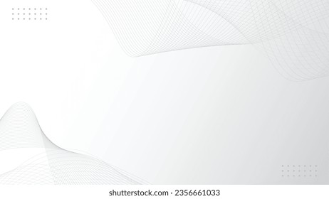 Abstract white background with wavy lines copy space