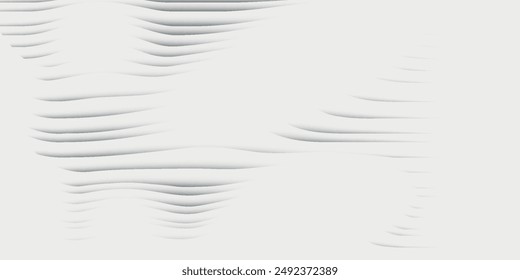 Abstract white background with wavy lines, vector illustration, simple shapes, soft lighting, minimalist