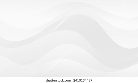 Abstract white Background with Wavy Shapes. flowing and curvy shapes. This asset is suitable for website backgrounds, flyers, posters, and digital art projects.