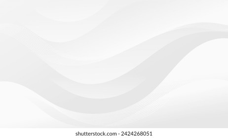 Abstract white Background with Wavy Shapes. flowing and curvy shapes. This asset is suitable for website backgrounds, flyers, posters, and digital art projects.