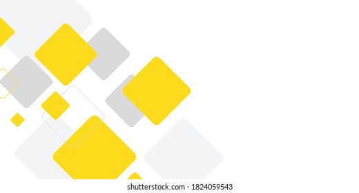 Abstract white background with yellow square decoration. Vector illustration for modern presentation background, brochure design, business card background, website slider, landing page
