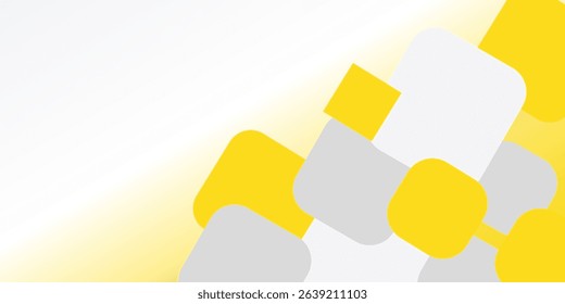 Abstract white background with yellow square decoration. Vector illustration for modern presentation background, brochure design, business card background, website slider, landing page

