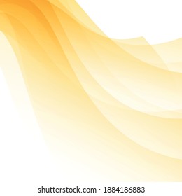 Abstract white background with yellow wavy lines - Vector illustration
