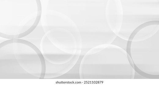 abstract white banner background with circle texture composition. vector illustration