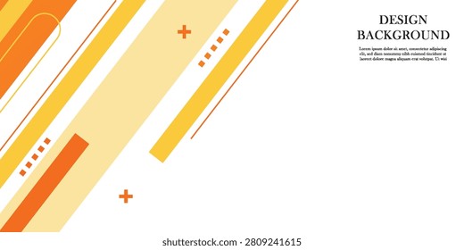 Abstract white banner background design concept with overlapping orange rectangles and colored pattern elements. Modern creative trendy in vector EPS 10