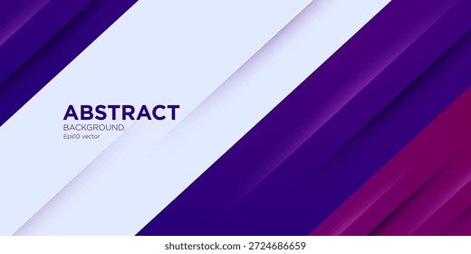 Fundo branco abstrato do banner com sobreposição do papel corte roxo formas padrão plano plano de fundo conceito do elemento design. Vetor Eps10